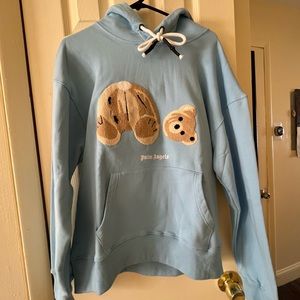 light blue hoodie